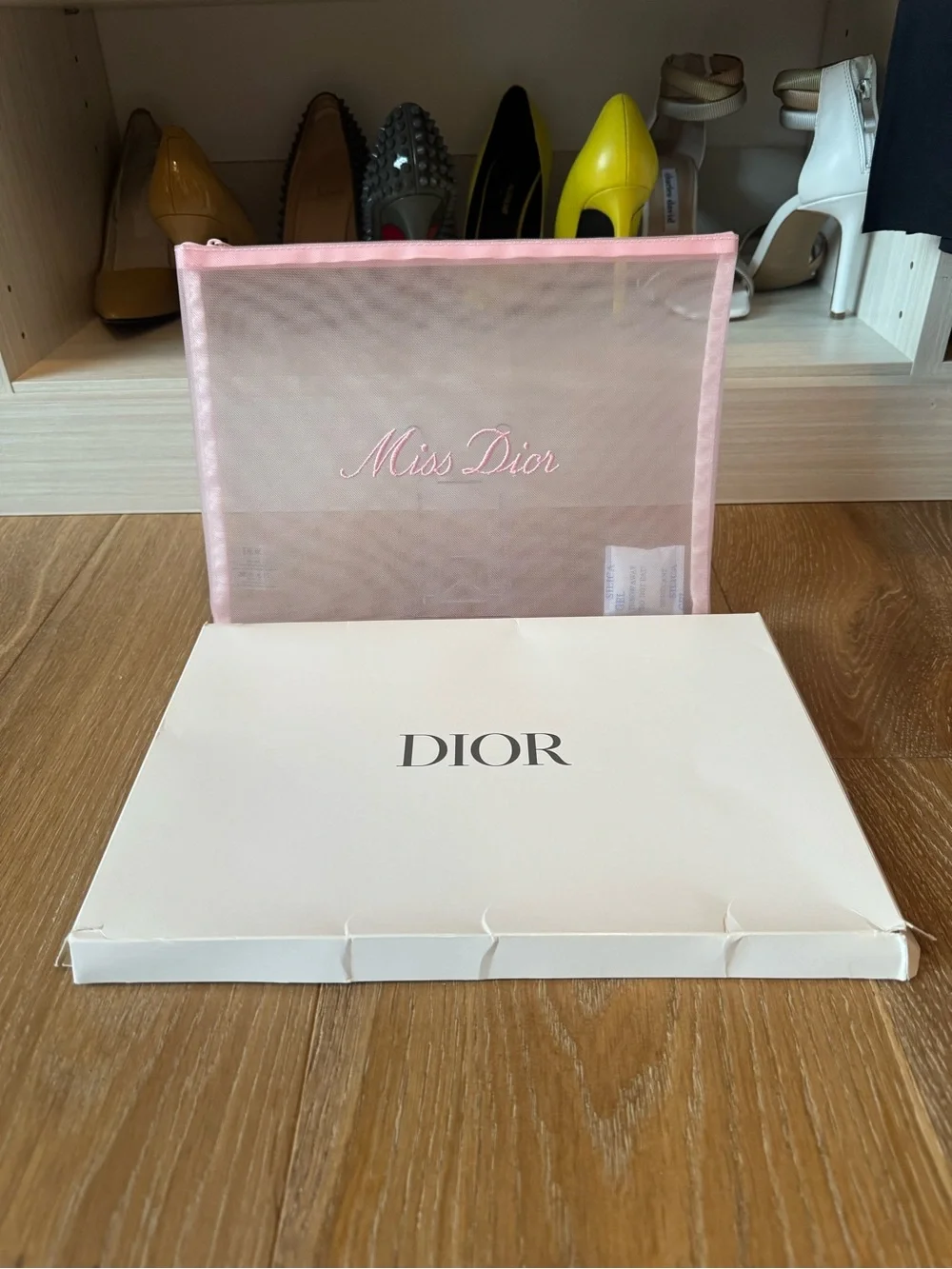 Dior Pink Miss Dior Mesh Cosmetic Pouch